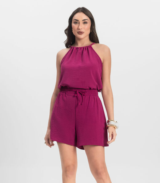 Conjunto Blusa com Shorts Infinita Cor Rosa