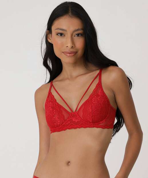 Sutiã De Renda Strappy Com Base Marisa