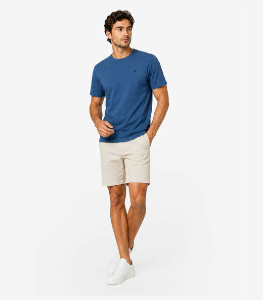 Camiseta Masculina Ribana De Viscose Diametro Azul