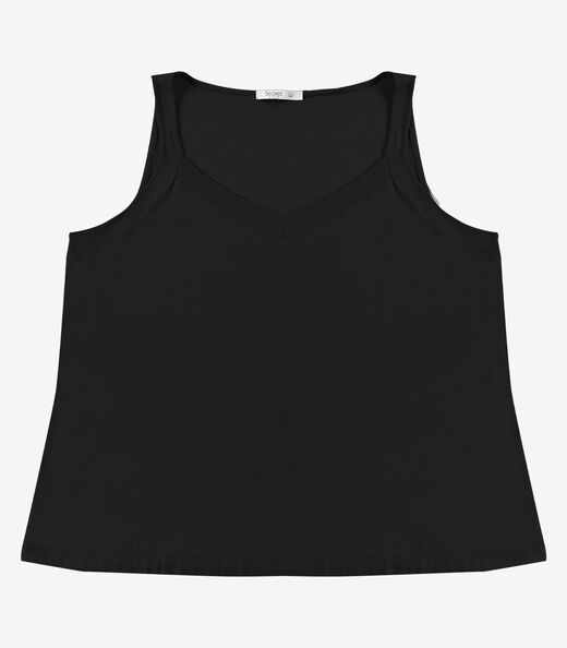 Image_Blusa De Alça Feminina Plus Size Secret Preto
