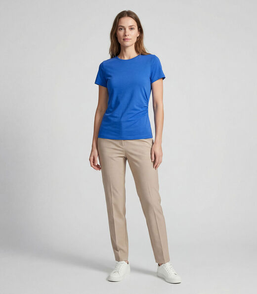 Image_Blusa Feminina Manga Curta Com Franzido Rovitex Roxo