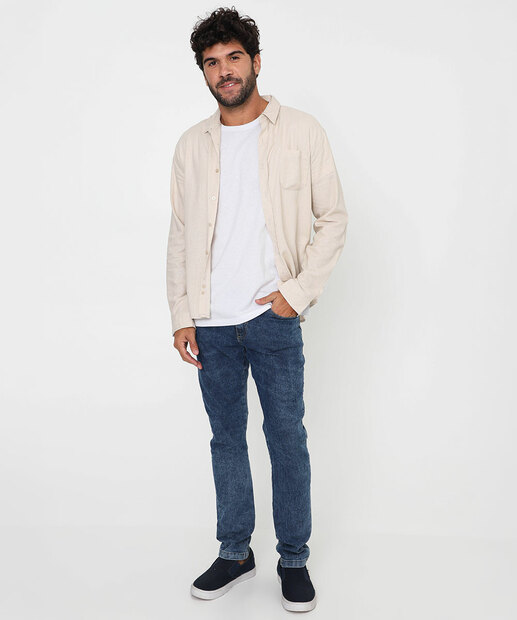 Image_Calça Masculina Jeans Slim Bolsos Gangster Azul