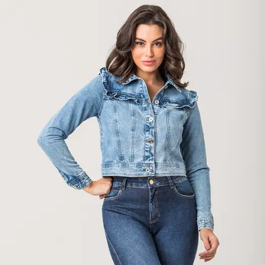 Jaqueta Jeans Babados Zune