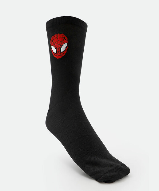 Image_Meia Masculina Cano Longo Homem Aranha Marvel Preto