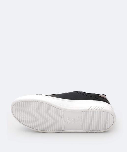 Tênis Casual Feminino Recorte Preto
