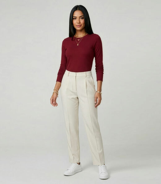 Blusa Feminina Manga Longa Visco Tricot Rovitex Vermelho