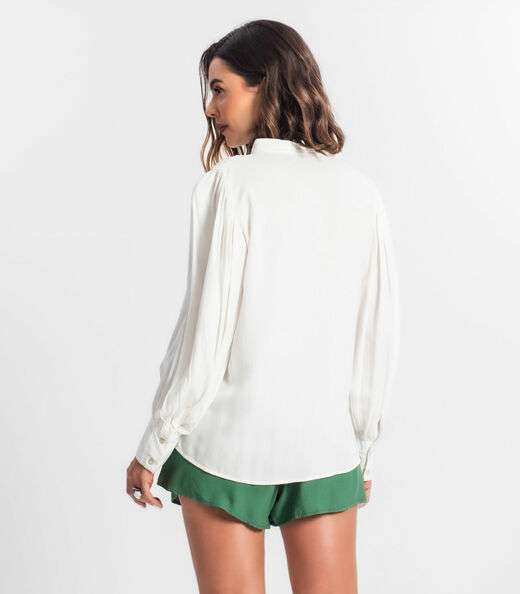 Camisa Feminina Manga Longa Bufante Select Off White