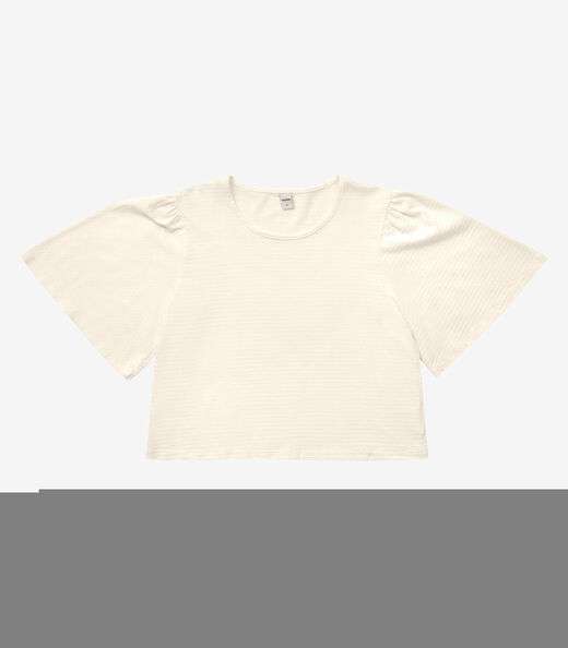 Image_Blusa Feminina Manga Franzida Rovitex Bege