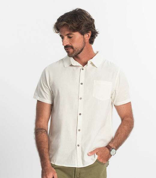 Camisa Masculina Em Tricoline Diametro Bege