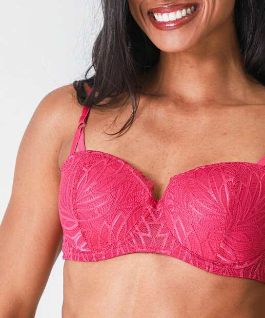 Sutiã de Renda Com Base E Bojo Marisa Rosa