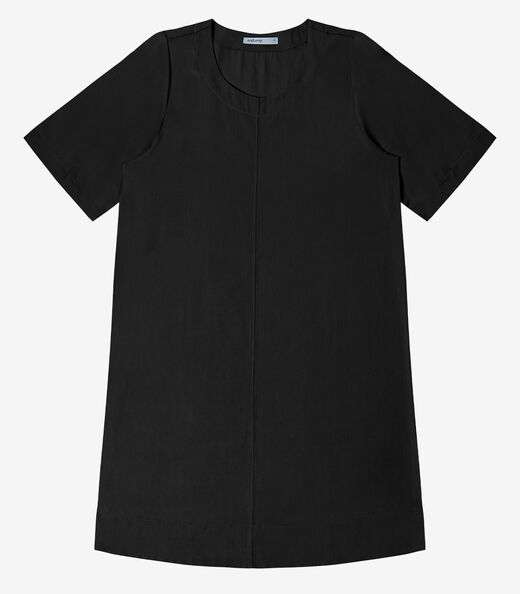 Vestido Curto Feminino Gola Redonda Endless Preto