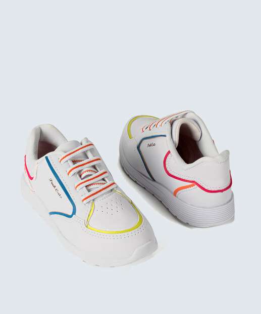 Tênis Infantil Casual Recorte Pink Cats 