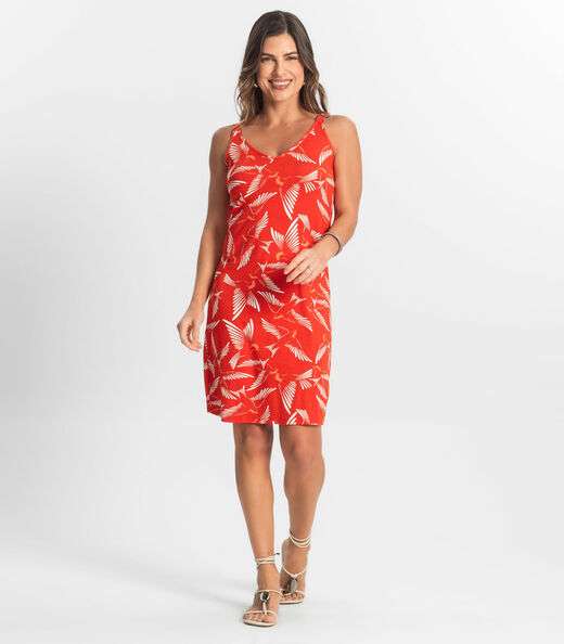 Vestido Estampado Rovitex Laranja