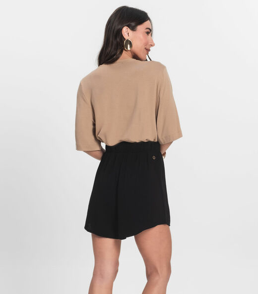 Shorts Feminino Em Linho Endless Preto