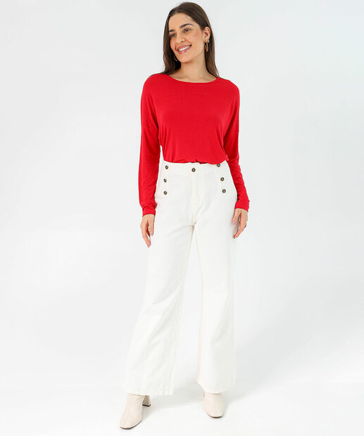 Blusa Feminina Manga Longa Marisa Vermelho