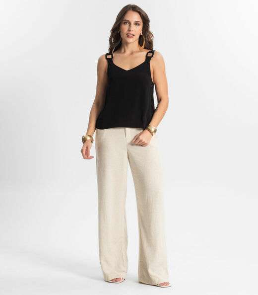 Regata Feminina Com Detalhes Endless Preto