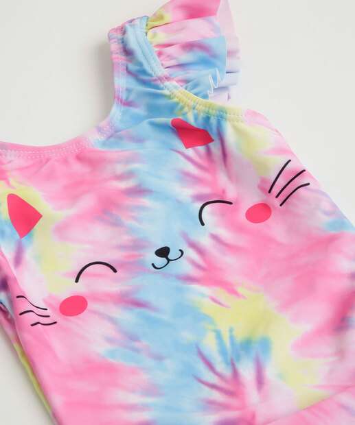Maiô Infantil Babado Estampa Tie Dye Marisa Tam 1 a 4