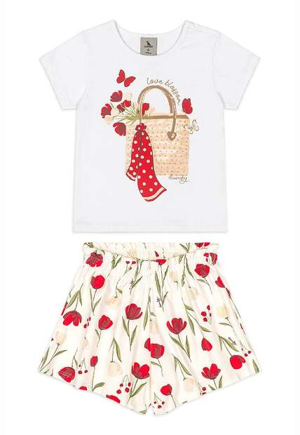 Conjunto Blusa Short Floral Quimby