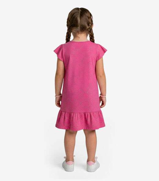 Vestido Infantil Com Manga Godê Select Rosa