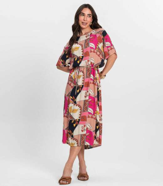 Vestido Midi Infinita Cor Rosa