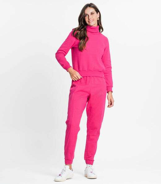 Blusão Feminino Em Moletom Rovitex Rosa