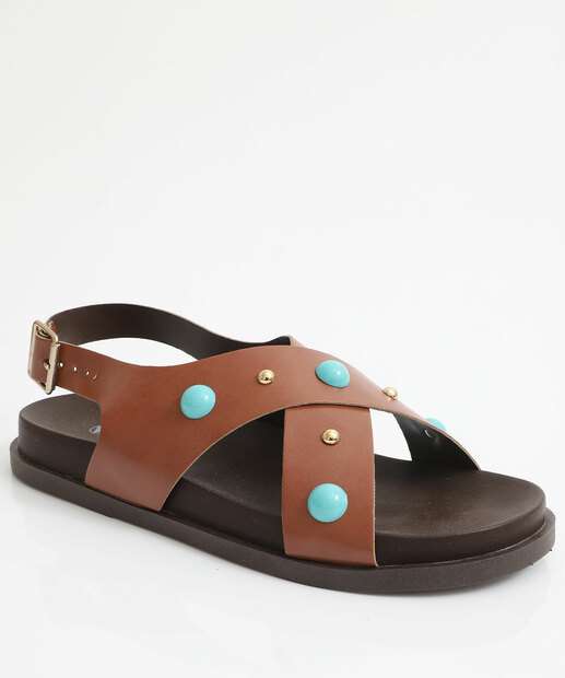 Sandália Feminina Flatform Via Uno Marrom