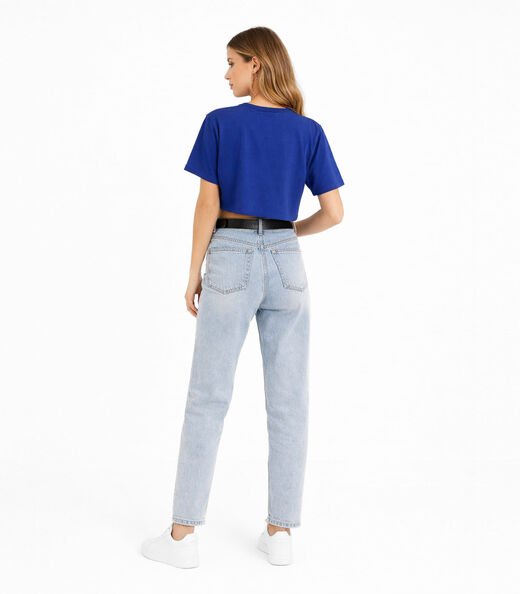 Blusa Feminina Básica Malha Suplex Infinita Cor Azul