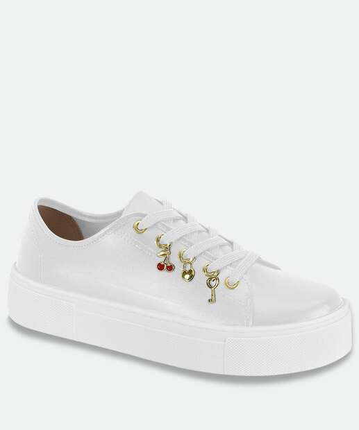 Image_Tênis Casual Feminino Pingente Moleca Branco
