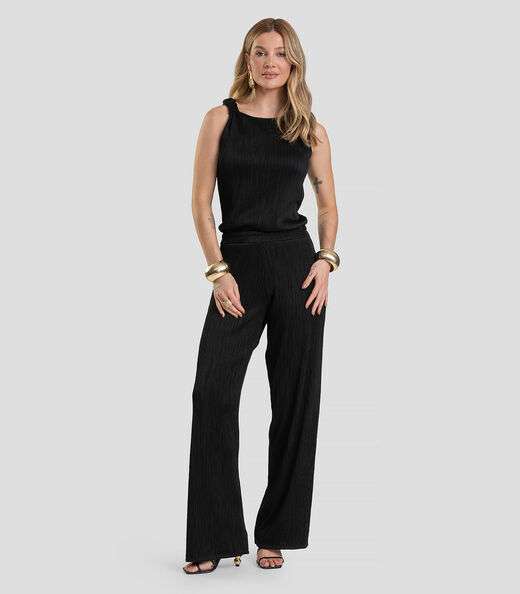 Regata Feminina Texturizada Elegante Dianna Preto