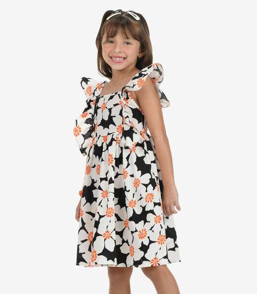 Vestido Feminino Popeline Rovi Kids Preto