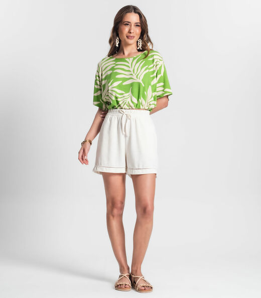 Shorts Feminino Em Moletinho Rovitex Bege