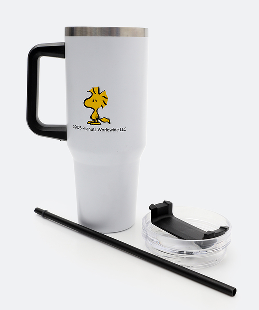 Copo Squeeze Térmico Woodstock Snoopy 1100ML Branco