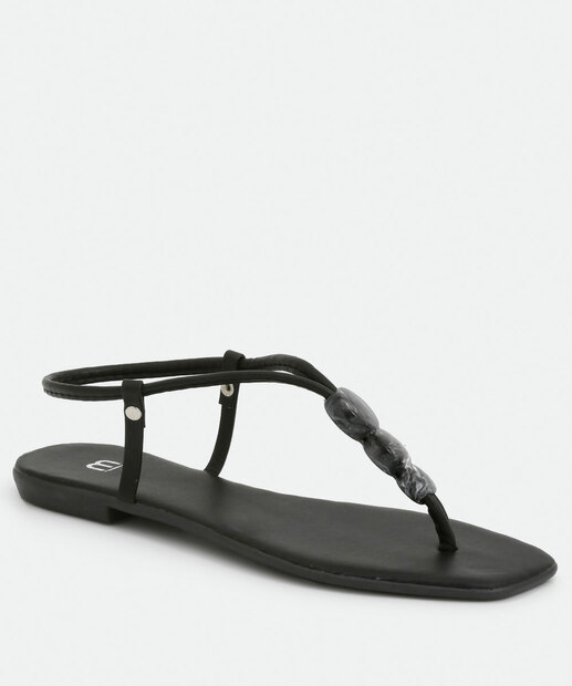 Sandália Feminina Rasteira Pedraria Marisa 