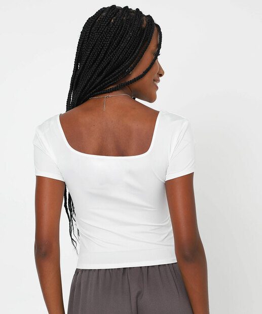 Blusa Feminina Cropped Suplex Marisa Off White