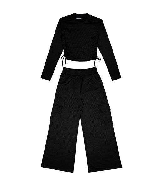 Conjunto Juvenil Feminino Blusão Com Calça Minty Preto