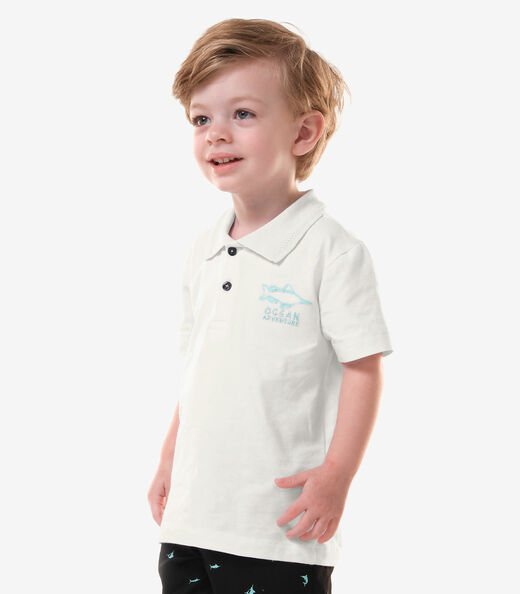 Conjunto Infantil Polo Com Bermuda Trick Nick Branco
