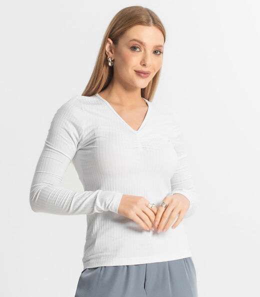 Blusa Feminina Canelada Select Branco