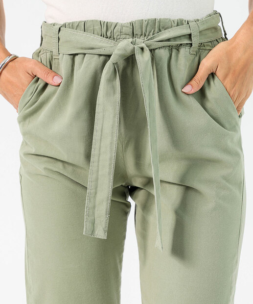 Calça Feminina Clochard Reta Bolsos Verde