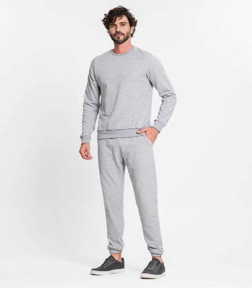 Blusão Masculino Em Moletom Rovitex Cinza