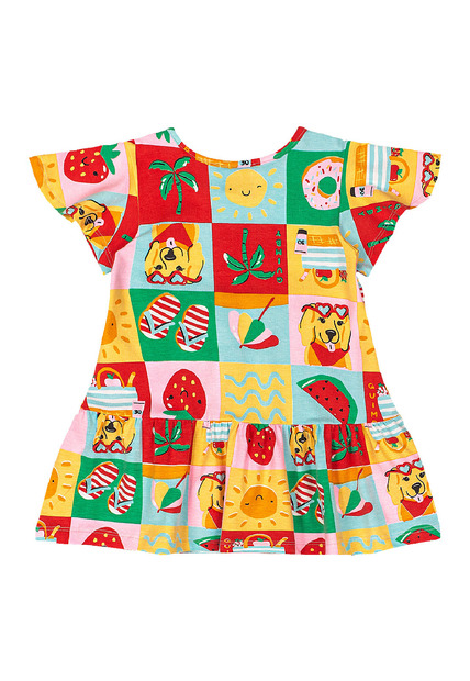Vestido em Cotton de Manga Evasê Quimby