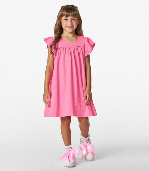 Vestido Infantil em Anarruga Trick Nick Rosa
