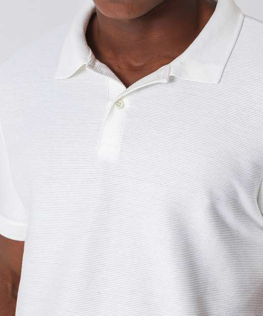Polo Masculina Textura Marisa Off White