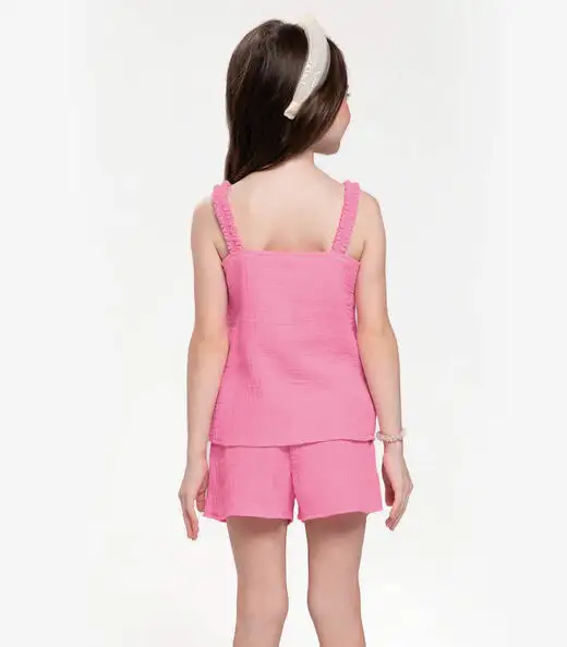 Conjunto Infantil Blusa Com Shorts Trick Nick Rosa