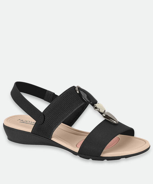 Image_Sandália Feminina Rasteira Pedras Modare Preto