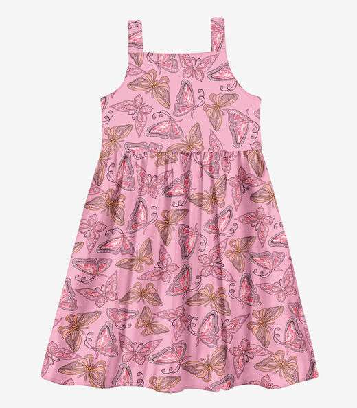 Image_Vestido Menina Popeline Borboletas Trick Nick Rosa