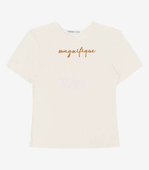 Image_T- shirt em Viscotorcion Feminina Endless Bege