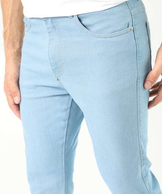 Calça Masculina Jeans Skinny Bolsos Azul