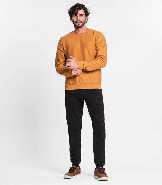 Calça Masculina Plus Size Em Moletom Diametro Preto