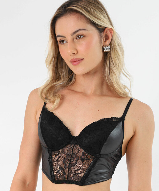 Sutiã Bra Top Renda Cirrê São João Marisa Preto