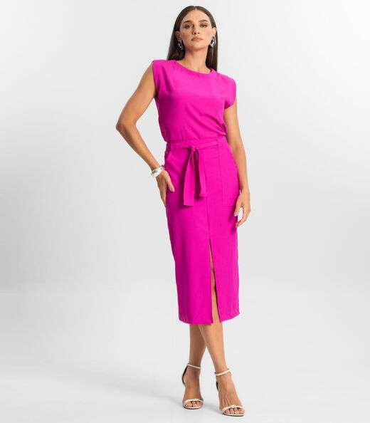 Saia Feminina Midi Endless Rosa